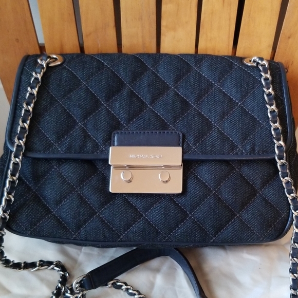 MICHAEL Michael Kors Handbags - Michael Kors denim quilted crossbody.